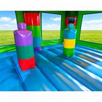 Château gonflable commercial à blocs de construction avec double toboggan pour événements et locations de fêtes pour enfants