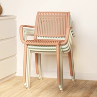 Chaise de salle à manger moderne empilable en plastique PP avec accoudoirs, pour usage extérieur et intérieur, restaurant, café