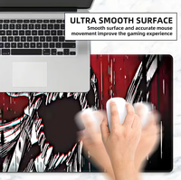 Tapis de souris antidérapant de qualité supérieure, adapté à la maison et au bureau ; avec des motifs de style peinture à l'encre, anime/gaming, tapis de bureau extra-large