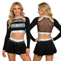 Tenue de cheerleading tendance OEM ODM pour adultes, avec cristaux AB, haute élasticité, respirante et confortable, uniforme de danse sportive