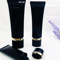 Tube souple en PE noir de 30 ml, 80 ml, 100 ml pour emballage de nettoyant visage, base de maquillage et crème