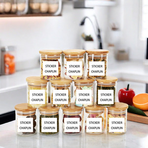 High Borosilicate Handmade Mouth Blown Eco-Friendly Glass Storage Jar Bamboo Lid Cover Modern Design Multifunction Large - Product Image 2