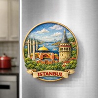 Türkei Kreative Tourismus-Gedenkstücke Harz-Bemalter Magnetischer Kühlschrankmagnet Heimdekoration Istanbul Stadt-Tourismus