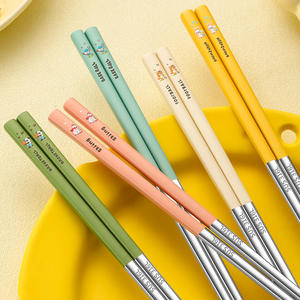 Caramelon Stainless Steel <b>Chopsticks</b> 5 Pairs Colorful Cartoon Design <b>Reusable</b> For Party Gifts - Product Image 2