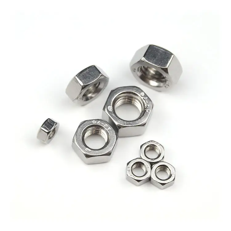 Din934 Hardware Fastener Supplier Hex Nut Bolt Metal Steel Nut Stainless Steel Nut
