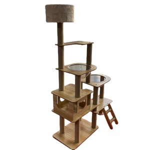 Arbre à <span class=keywords><strong>Chat</strong></span> Robuste de Gros pour Grands Chats avec Poteaux à Griffer en Sisal Multi-Niveaux, Nichoir, Perchoirs et Base en Bois Durable - Product Image 1