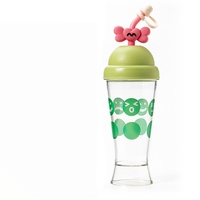 Nouvelle tasse à eau en plastique avec paille, motif dessin animé mignon, gourde portable tendance à bandoulière pour enfants et étudiants, usage quotidien en extérieur