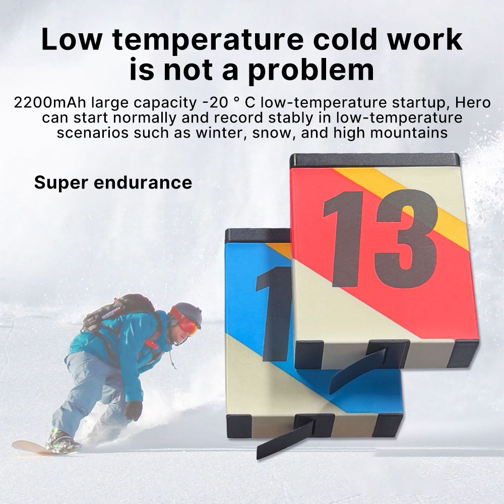 Hongdak New Suitable for GoPro Accessory 13 Three Charge Charger+3 Battery Set Storage Fast Charging case