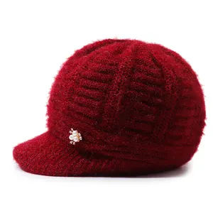 Peut être personnalisé LOGO extérieur décontracté classique automne nouveau béret doux velours chapeau chaud capuche femmes chapeau d'hiver