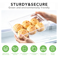 Boîte à choux au crème en PET transparent avec couvercle à charnière pour 6 choux au crème, contenant à pâtisserie jetable de qualité alimentaire, vente en gros, OEM personnalisé