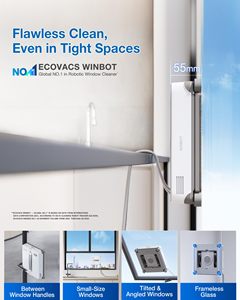Limpiador de Ventanas Robótico Ultraligero ECOVACS WINBOT MINI2 con 5 Modos, Planificación Inteligente de Rutas, para Ventanas, Espejos y Vidrios - Product Image 2