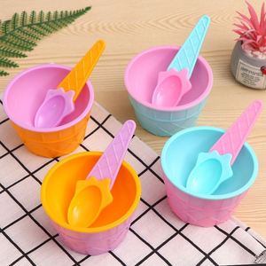 Tazón de Plástico Reutilizable con Logotipo Personalizado, Color Caramelo, con Cuchara, para Helado, Yogurt Congelado, Fiestas de Verano, Regalos - Product Image 2