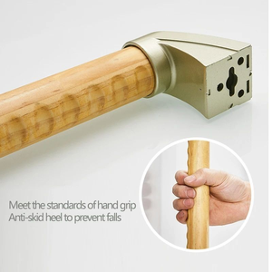 Ergonomic Non-slip Solid Wood Handrail with Zinc Alloy Bracket, <strong>Wall</strong> Mounted Stair Safety <strong>Rail</strong> - Product Image 3