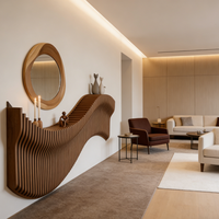 Œuvre d'art murale en bois paramétrique sur mesure, mobilier décoratif de luxe pour salle de bain, villa résidentielle