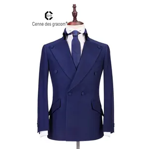 China best quality men formal wear blue slim casual man suit set
