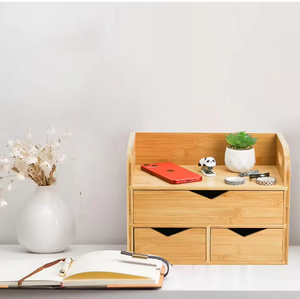 Porte-documents de bureau en bambou pour table, organiseur de bureau - Product Image 3