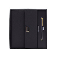 Vente flash : Ensemble de trois carnets avec couverture en similicuir, reliure adhésive verrouillable, design macaron frais avec stylo