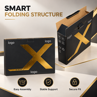 Boîte d'emballage pour ordinateur portable en feuille d'or premium avec protection en carton ondulé pour les magasins d'ordinateurs, les appareils remis à neuf et les cadeaux informatiques d'entreprise