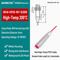 Capteur de Proximité Inductif Encastré Domenzi M18 Résistant à la Chaleur Haute Température 4mm NPN NO IP67 200 ℃   pour l'automatisation