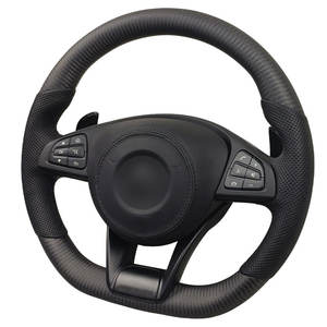 Volant sport en cuir personnalisé avec finition carbone mate pour <span class=keywords><strong>Mercedes</strong></span> CLA Classe C Classe E CLS W205 W213 W222 - Product Image 5