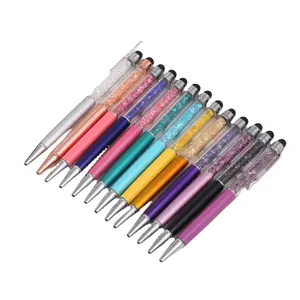 Beautiful Rainbow Flow Oil Crystal Pen Promotional Ballpoint Glitter Floating Pen