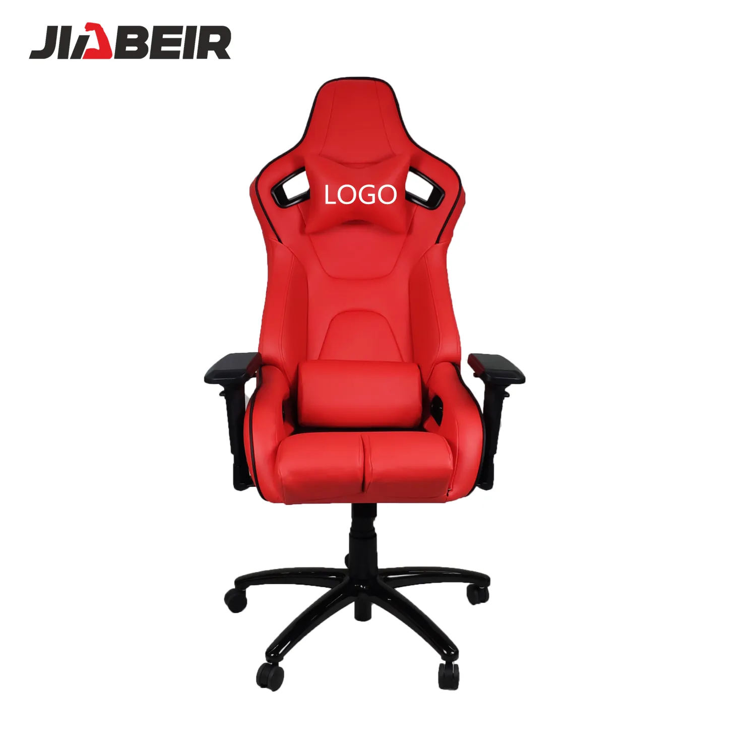 Penjualan Paling Laris Jiabeir Kursi Kantor Model Ember Kulit PVC Merah Reclinable Seri 2061