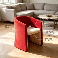 Fauteuil en mousse moulée, design moderne, pieds en bois, revêtement en velours, chaise de salle à manger pour la maison, l'hôtel, l'extérieur, luxe