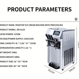 Sihao เครื่องทำไอศกรีม A126แบบพกพา3รสชาติพร้อมระบบทำความเย็นก่อน - Product Image 5