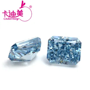 Wuzhou Gems Crushed Ice Radiant Cut Cubic Zirconia 8A Quality USA Blue CZ Diamond Octagon Loose Synthetic CZ For Jewelry Making