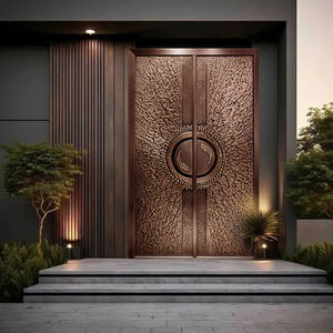 Porte principale en cuivre pur gravée à la main, symétrique, de qualité supérieure, pour bâtiments diplomatiques ou culturels - Product Image 5