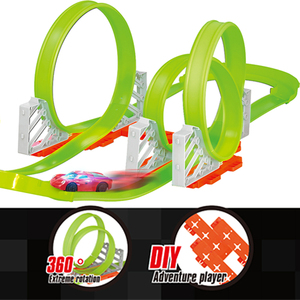 Nouvel ensemble de voitures télécommandées DIY avec piste de course à 360 degrés, 2,4 GHz, recharge USB, construisez votre propre circuit de course, jouet pour enfants - Product Image 3