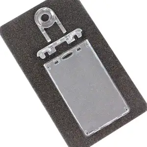 Porta cartão de identificação vertical plástico, à prova d'água, porta cartão de identificação com chave