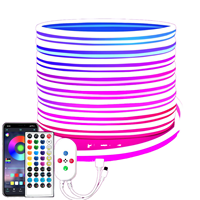 Bande lumineuse LED néon flexible en silicone 24V IP67 étanche RGB multicolore pour la décoration de la maison et de la cuisine