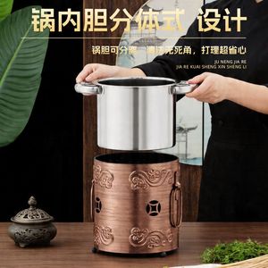 Stainless Steel Skewer Pot 4.1L-6L Double Ear Soup Pot Commercial Hot Pot Boiling Equipment - Product Image 3