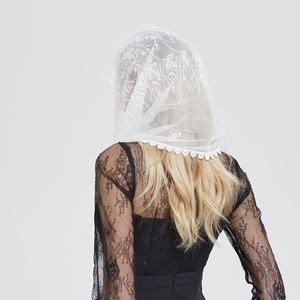 Voile de mariée noir en dentelle de style chapelle Infinity, voile <span class=keywords><strong>catholique</strong></span> pour femme, couvre-chef pour <span class=keywords><strong>la</strong></span> messe latine - Product Image 6