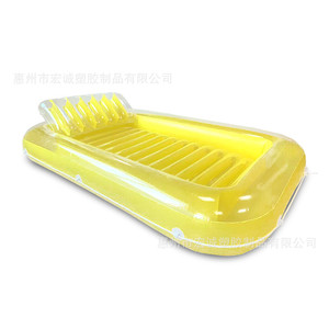 Inflatable Water Float Bed Rectangular 70x46 Inches Yellow PVC Adult Swimming Pool Beach Float - Product Image 5
