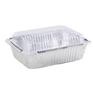 Contenants en <span class=keywords><strong>aluminium</strong></span> jetables rectangulaires recyclables de 1 litre, revêtement argenté, découpés, 220x158x50mm, pour usage alimentaire, splendides - Product Image 1
