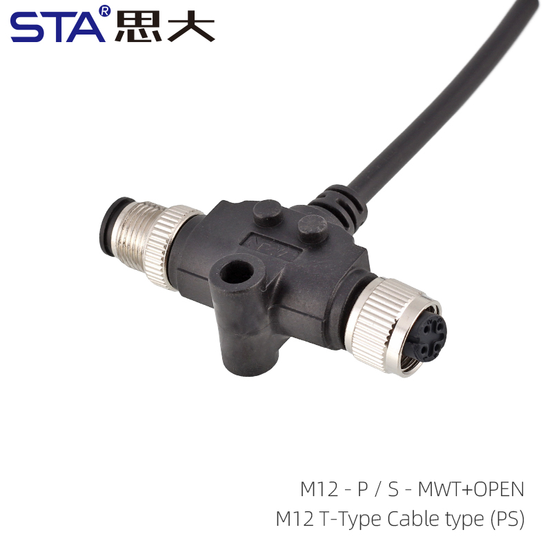 Câble M12 de type T (Standard mâle vers femelle)