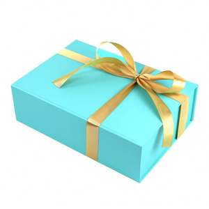 Cyan Raffigrass Double Ash Copper Paper Greeting Card Ribbon Folding Rectangular Customizable Magnetic Suction Wedding Birthday - Product Image 5