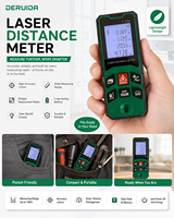 DERUIDA 50 70M Télémètre laser numérique portable, outil de mesure de la distance, de la surface et du volume avec écran LCD, télémètre laser haute précision
