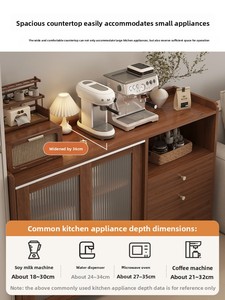 Mobiletto Angolare per Caffè in Stile Vintage, Armadietto da Cucina con Ante in Vetro Changhong, Credenza Multi-Scomparto per Sala da Pranzo - Product Image 3