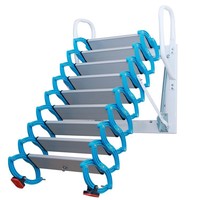 Escalier télescopique en acier inoxydable San-Tech, escamotable et pliable, 2,5 m, invisible, manuel, écologique, garantie 1 an, intérieur