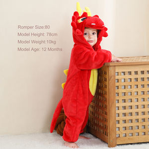 मिचली हॉट सेलिंग अनुकूलित फलालैन मुद्रित बेबी पजामा लड़कियों लड़कों के कपड़े फलालैन जिपर प्यारा पशु डिजाइन बेबी जंपसूट - Product Image 2