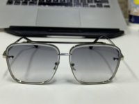 Lunettes de soleil Gold Navigator à double pont pour hommes et femmes, verres dégradés marron, branches fendues, protection UV400, idéales pour la conduite quotidienne