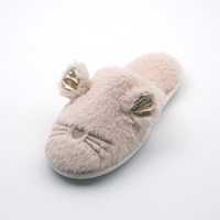 Pantoufles en peluche personnalisées avec visage de chat pour femmes, chaussures d'intérieur originales, fournisseur d'usine OEM