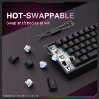 Clavier mécanique ONIKUMA MT603 Tri-mode 68 touches, échangeables à chaud, USB-C, ARGB, pour gaming, anti-ghosting, moule exclusif