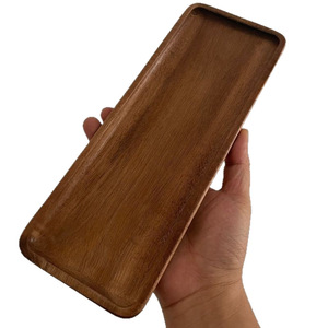 Acacia Wood <b>Tea</b> <b>Tray</b> Rectangular 30x12x1.5 Cm Handmade Serving <b>Tray</b> For <b>Tea</b> Set Snack Candy Household Use - Product Image 5