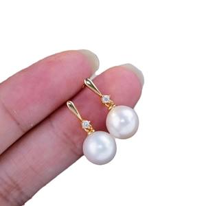 22398DIY <b>Pearl</b> Accessories S925 Silver Ear Nail Empty Holder Fashionable Simple Ear Hook for Women 9-15mm Beads <b>Pearl</b> <b>Earrings</b> - Product Image 5