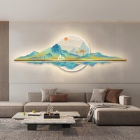 Nouvelle gravure en porcelaine cristalline de style chinois, paysage de mille milles de rivières et de montagnes, écologique, haute résolution, résistante à l'eau