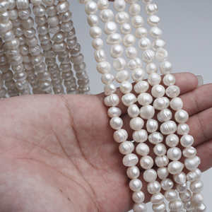 6/7/8Mm Gekweekte Parelstrengen Ab/A Grade Witte Aardappel Zoetwaterparels - Product Image 5